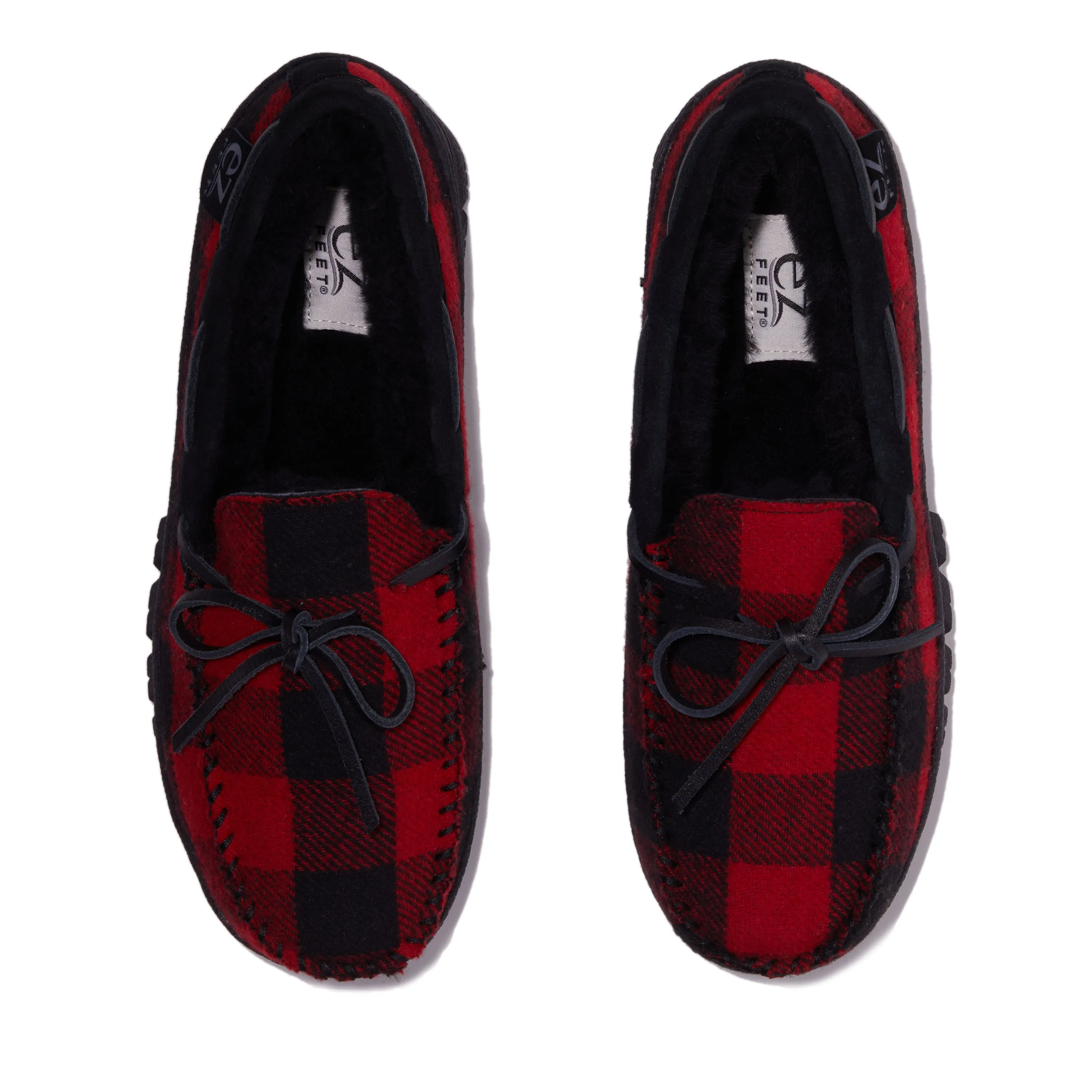 EZ Feet Men's Genuine Suede and Shearling Wool Moccasin