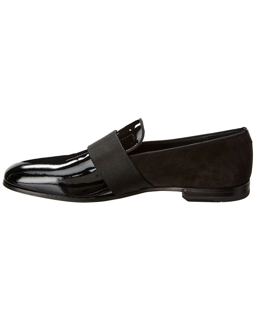 Ferragamo Patent & Suede Loafer