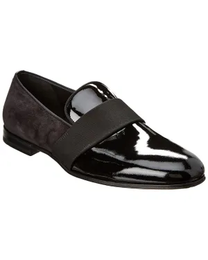 Ferragamo Patent & Suede Loafer