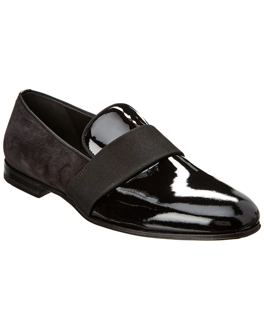 Ferragamo Patent & Suede Loafer