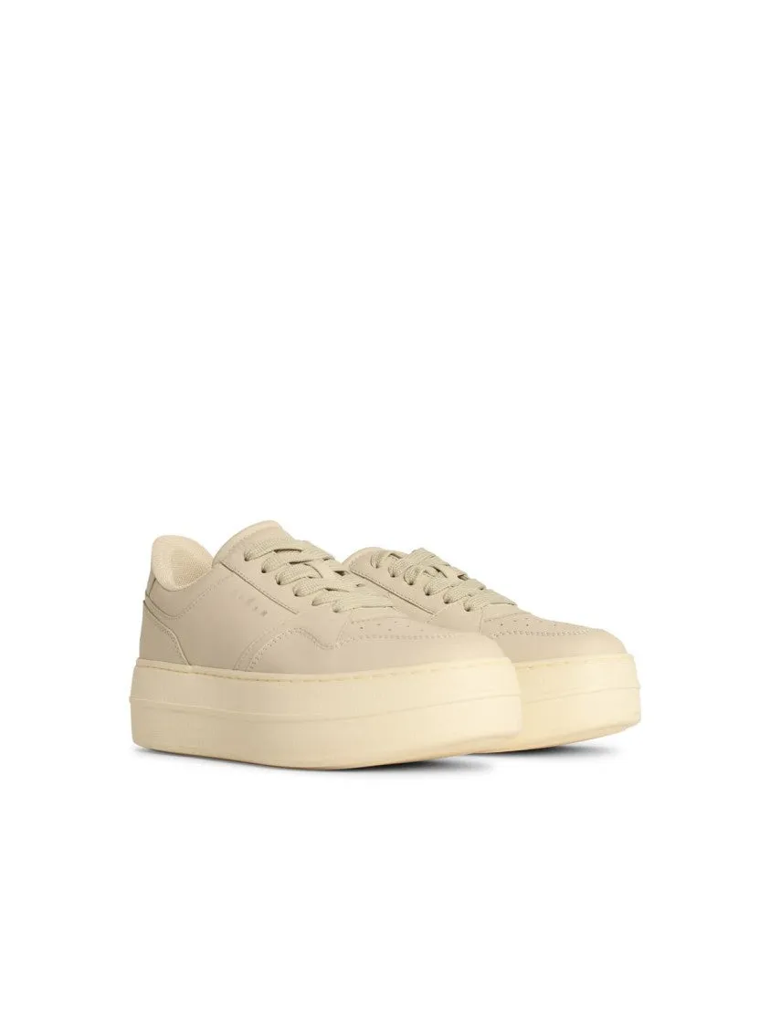 'H670' Ivory Leather Sneakers