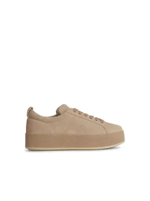 H681' Beige Leather Sneakers