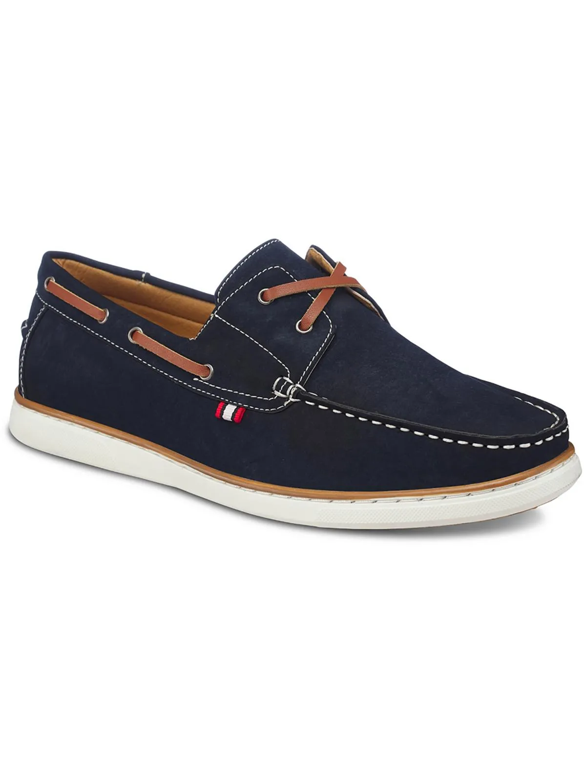 HARBOR Mens Faux Leather Lace up Boat Shoes