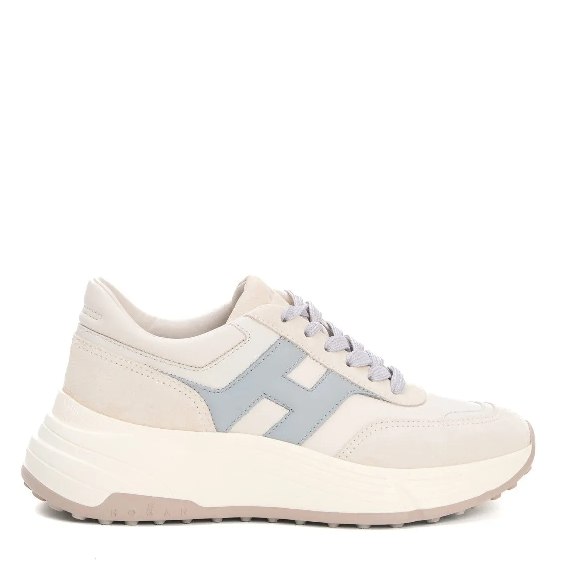 Hi Fi H Light Blue Suede Ivory Sneakers