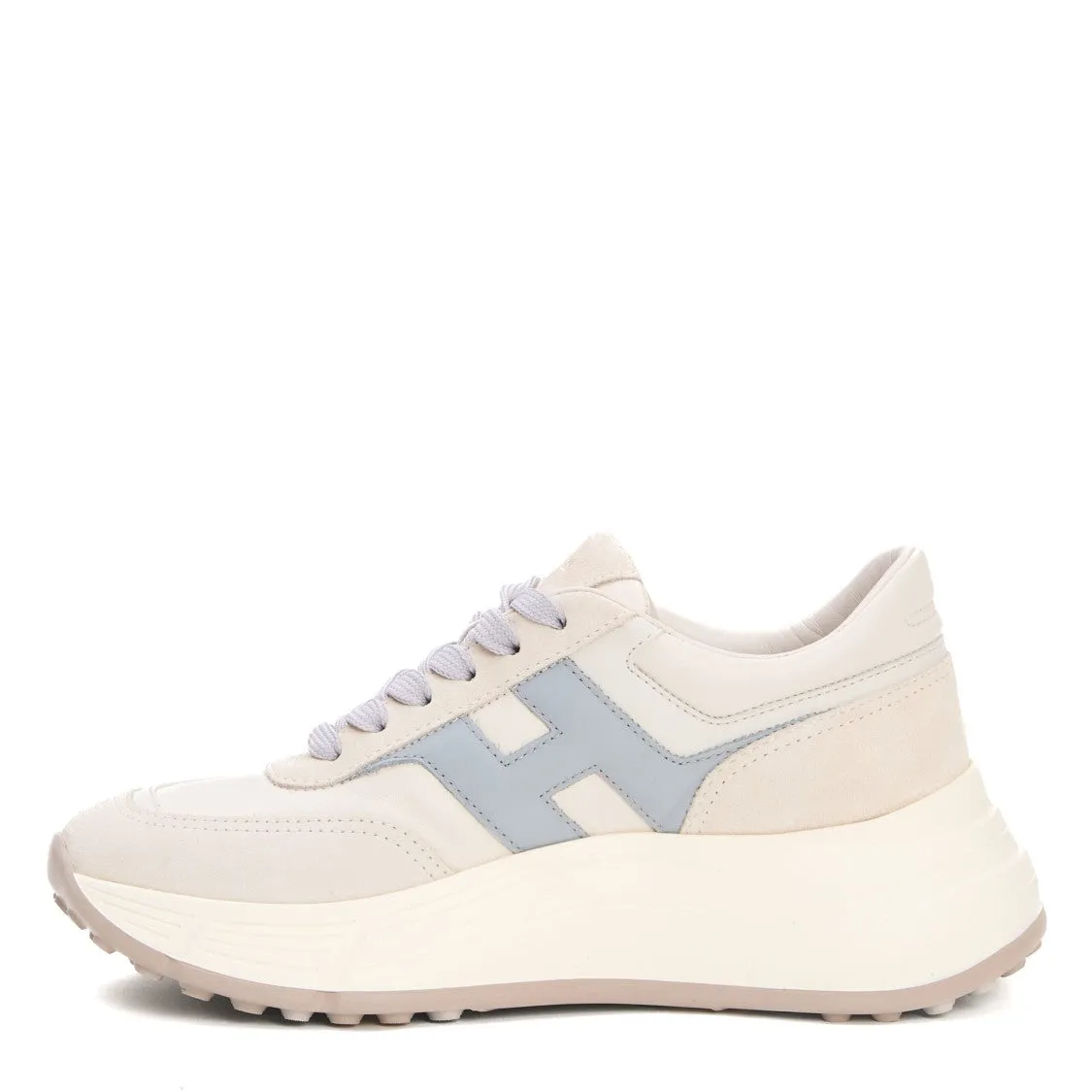 Hi Fi H Light Blue Suede Ivory Sneakers