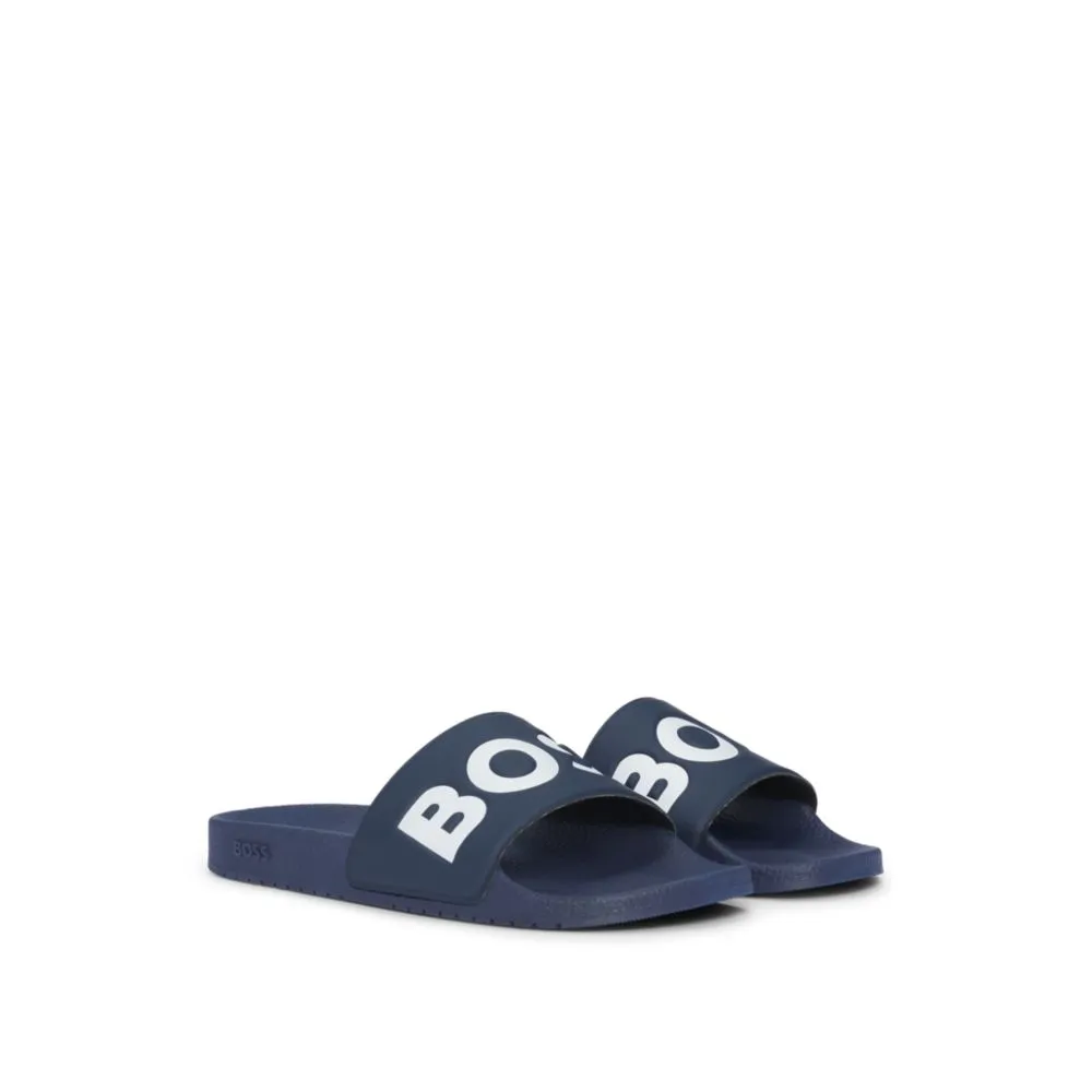 Italian-made slides with large logo detail