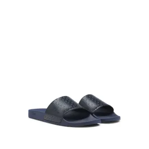 Italian-made slides with monogram strap