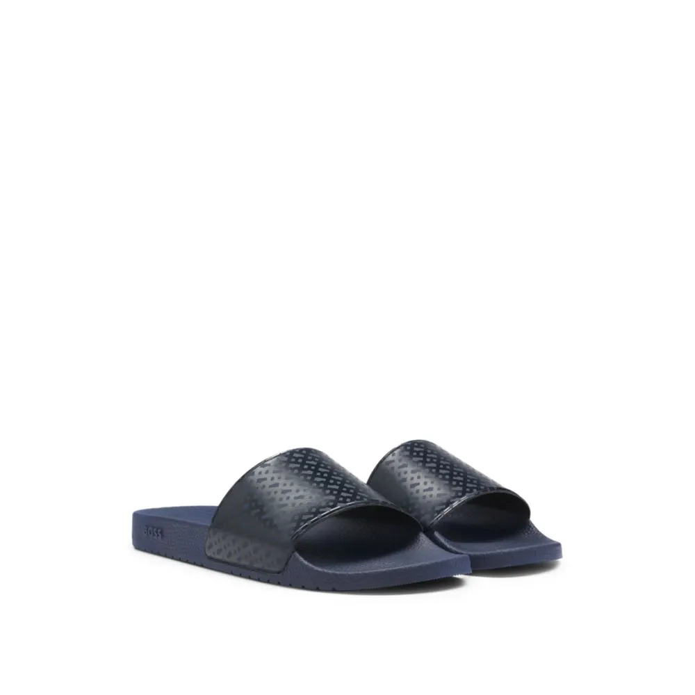 Italian-made slides with monogram strap
