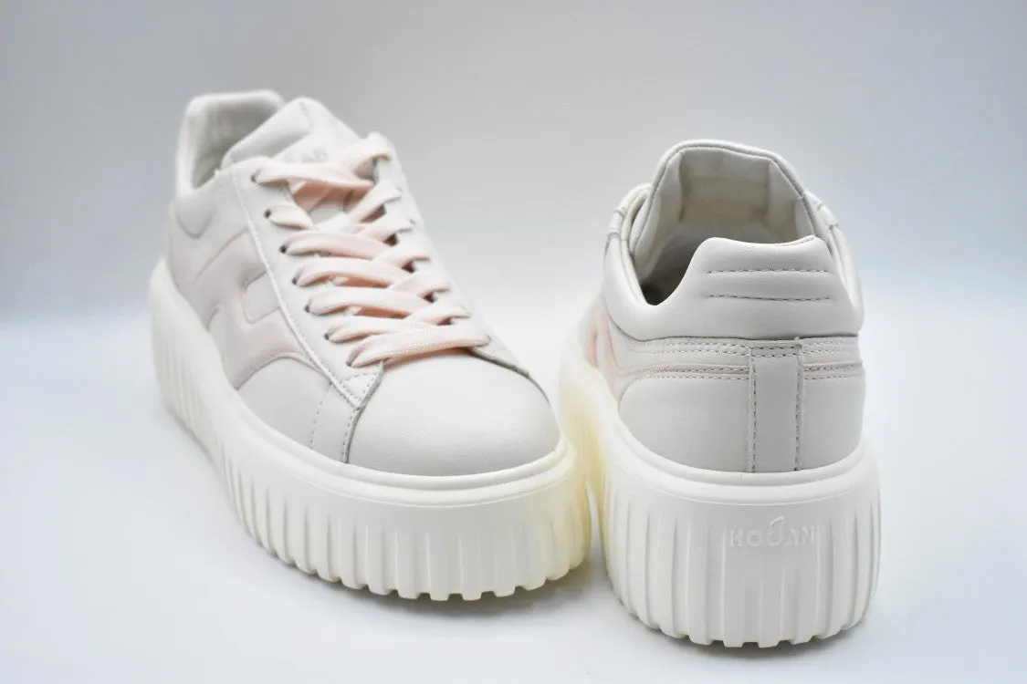 Ivory Pink Sneakers With Chunky Platform Sole