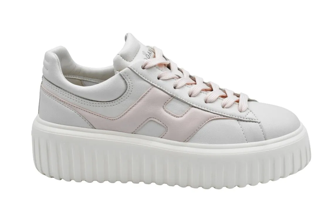 Ivory Pink Sneakers With Chunky Platform Sole