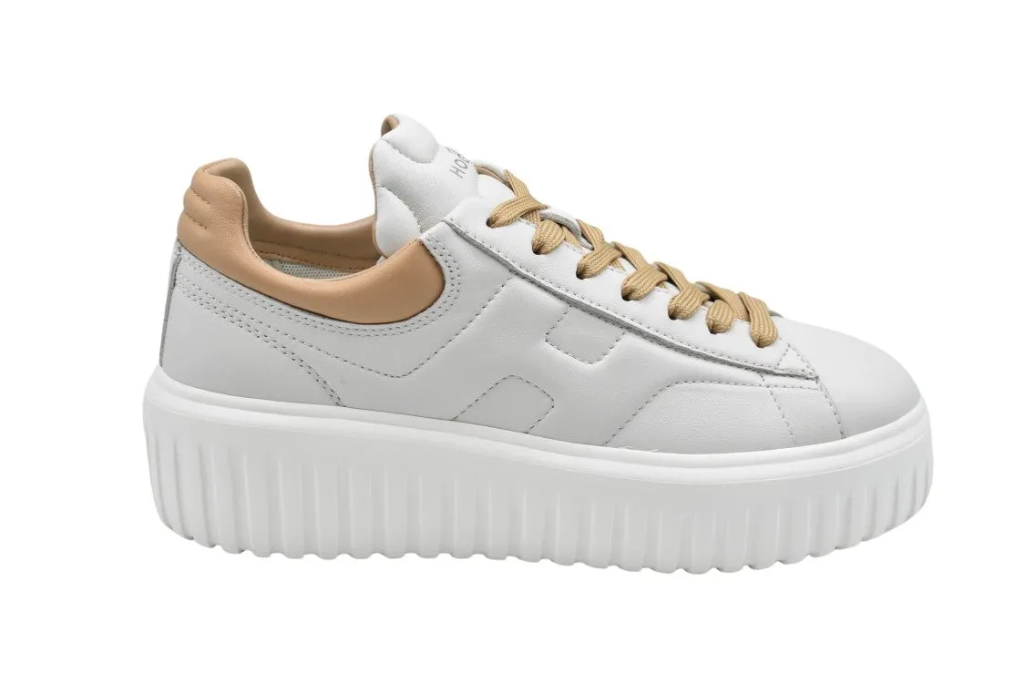 Ivory Sneakers With Platform Sole And Rounded Toe