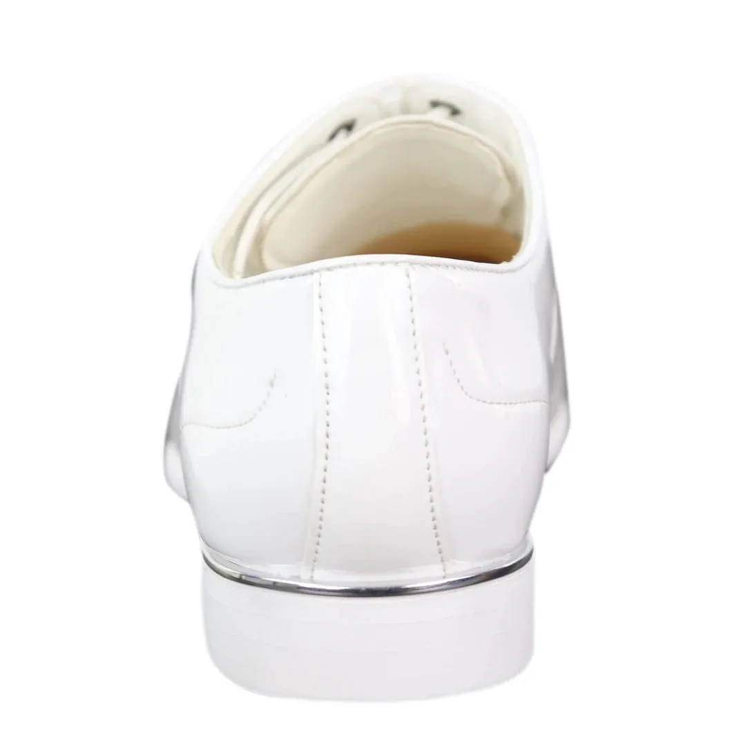 Laced Patent Faux Leather Smart Shoes