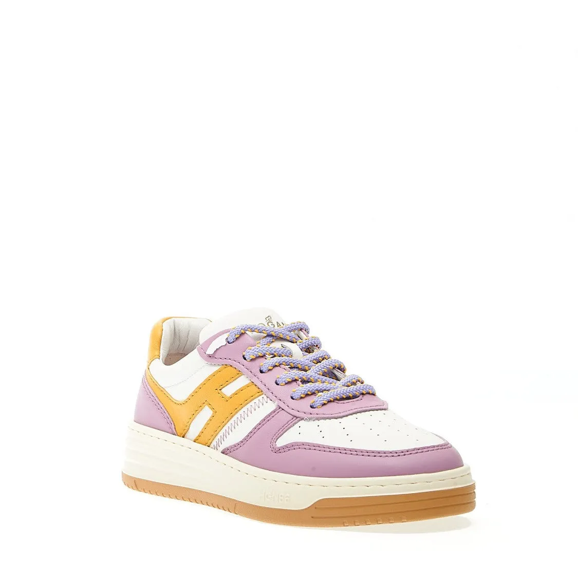 Lilac H Yellow Leather Basketball