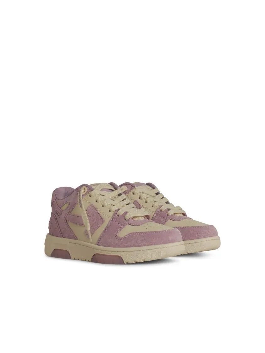 Lilac Suede Sneakers With Cream Leather Accents
