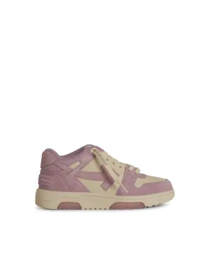 Lilac Suede Sneakers With Cream Leather Accents