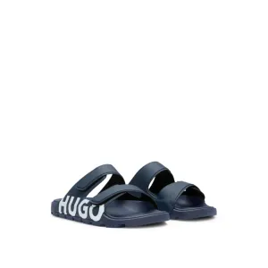 Logo sandals with double touch-closure straps