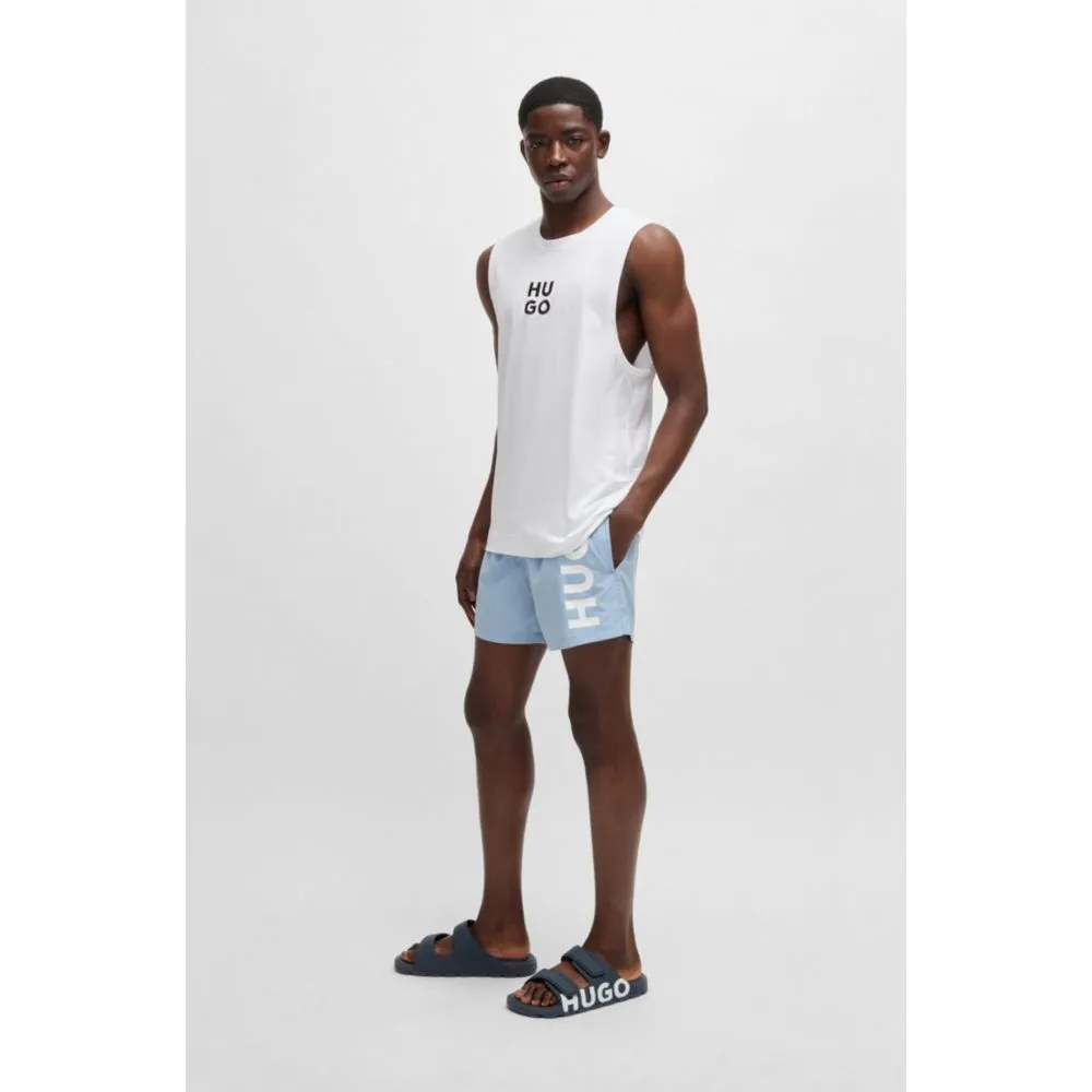 Logo sandals with double touch-closure straps