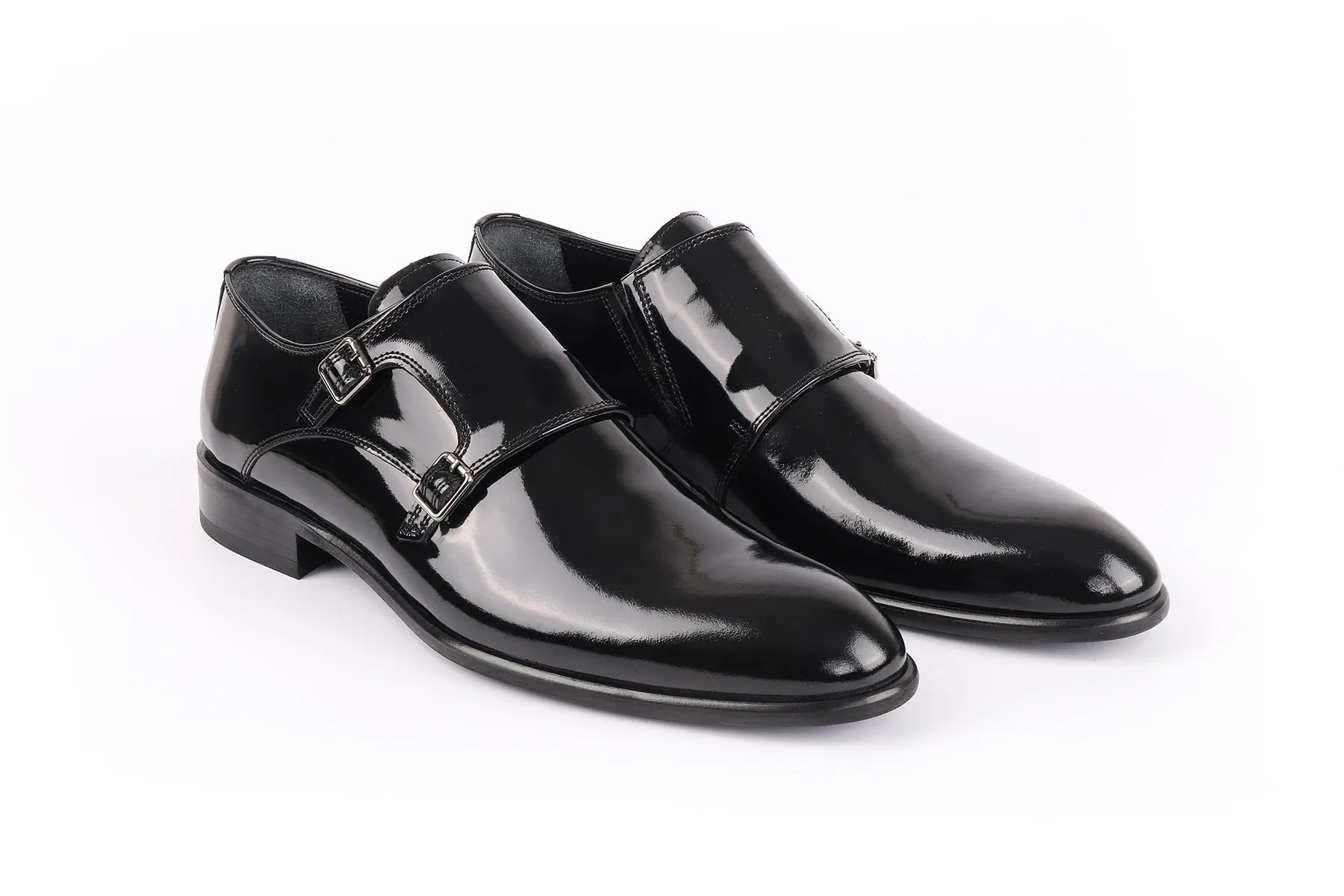 Macdona Patent Leather Double Monk Shoes