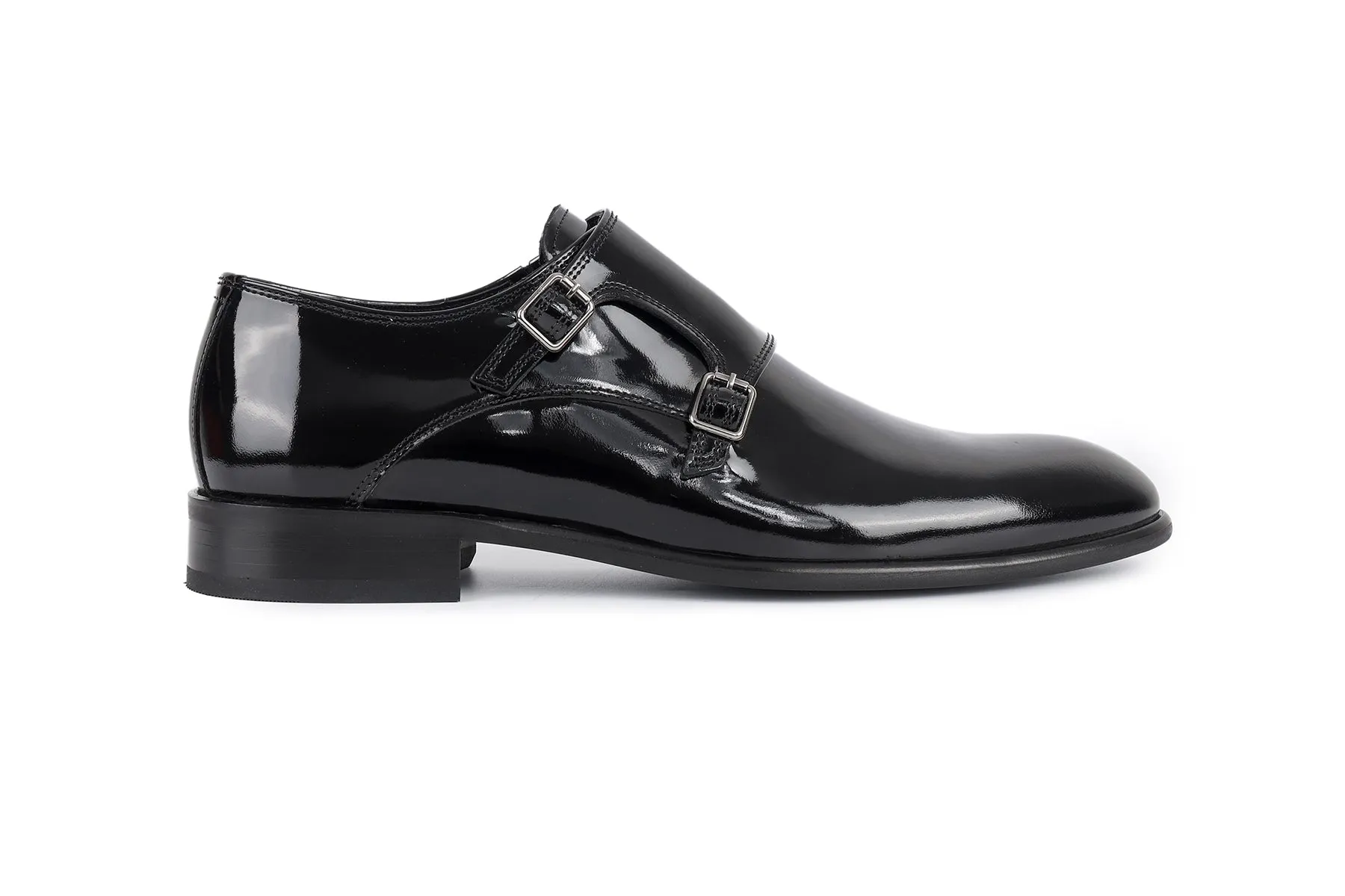 Macdona Patent Leather Double Monk Shoes
