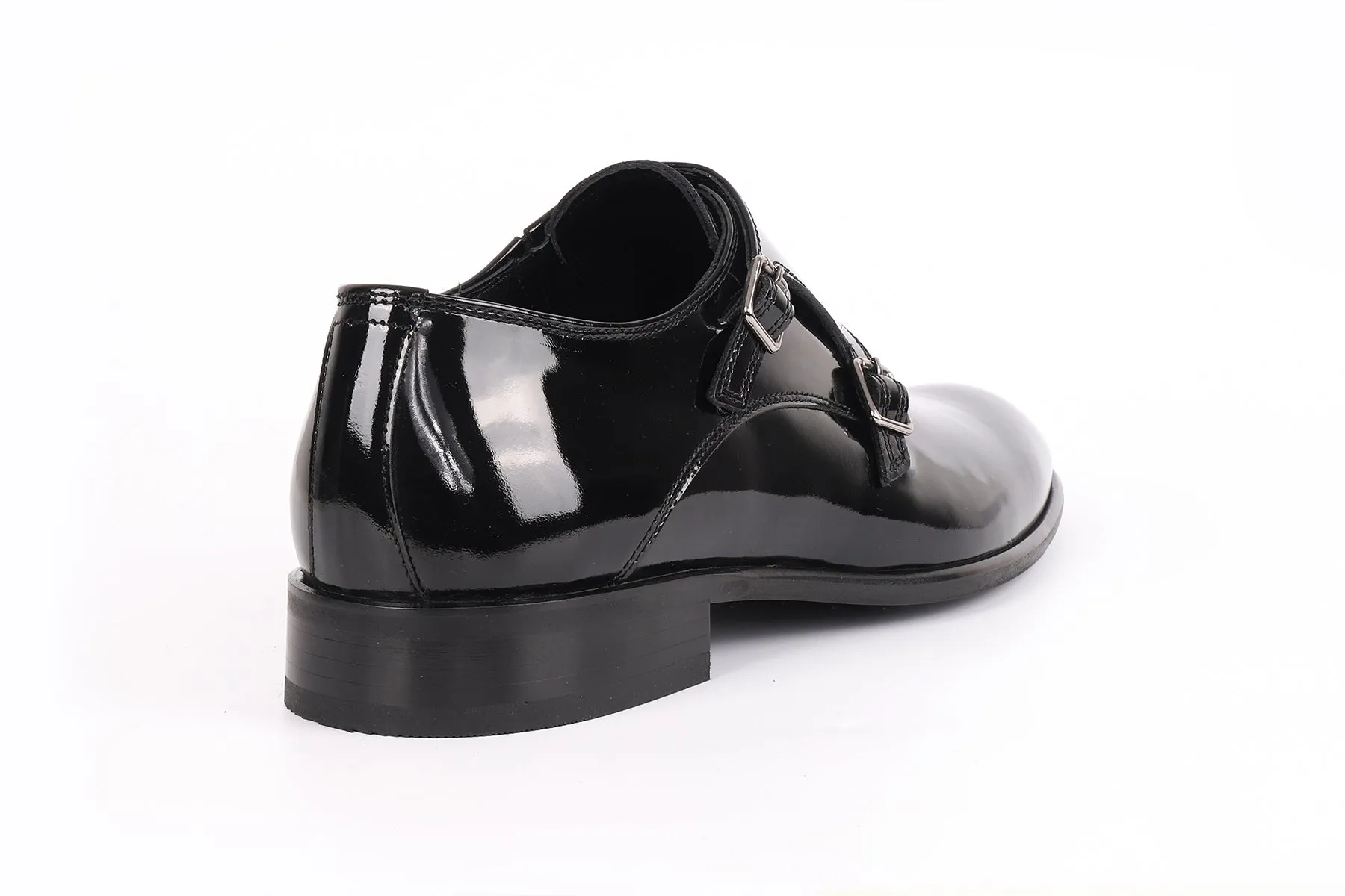 Macdona Patent Leather Double Monk Shoes