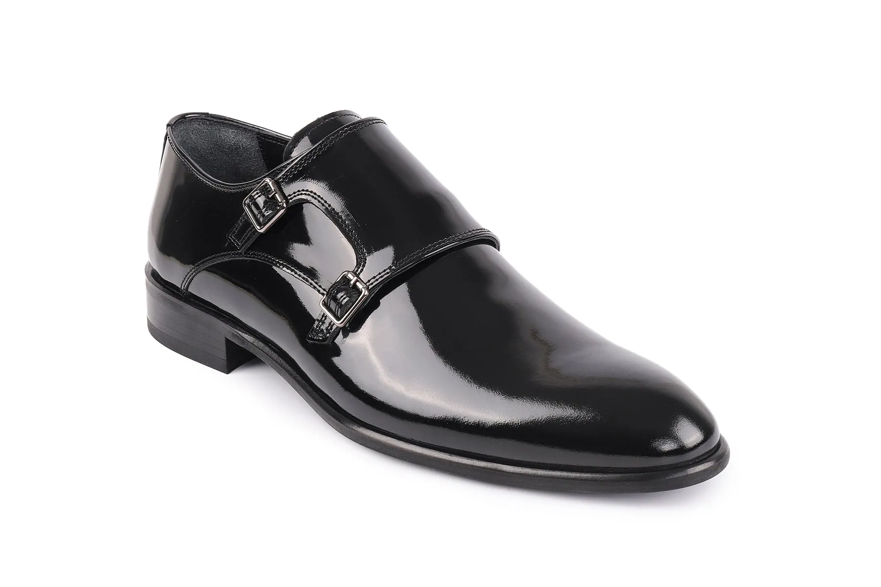 Macdona Patent Leather Double Monk Shoes