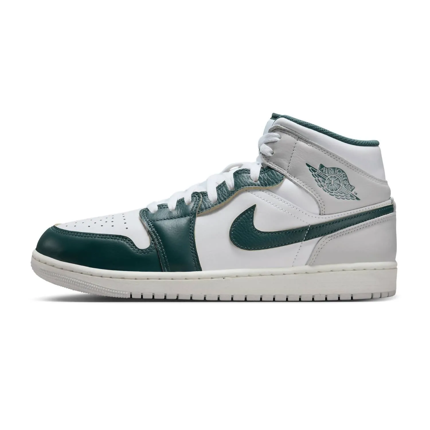 Men Air Jordan 1 Mid Se Basketball Shoe In White/oxidized Green-Sail