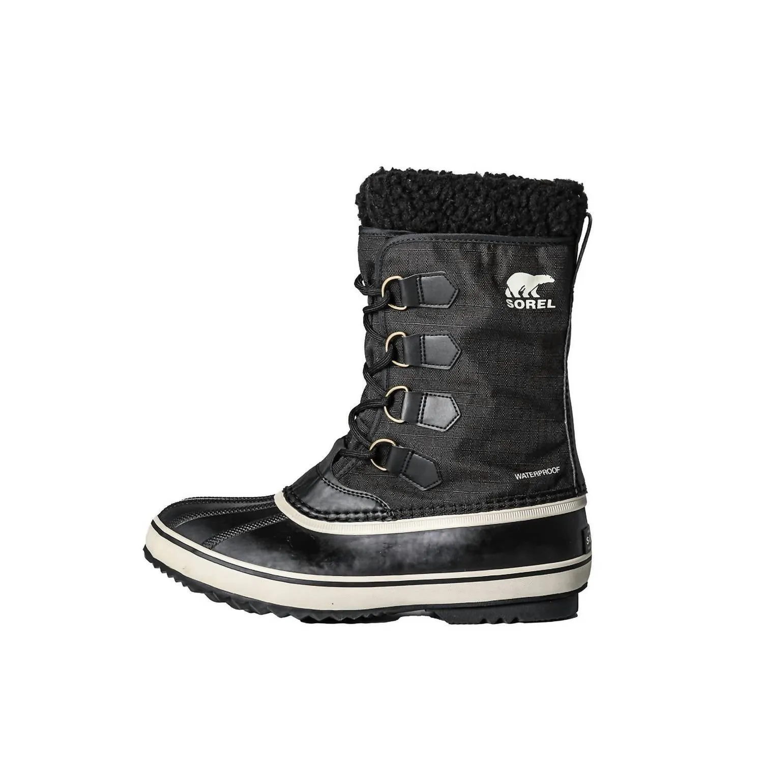 Men's 1964 Pac Nylon Waterproof Winter Boots In Black, Ancient Fossil