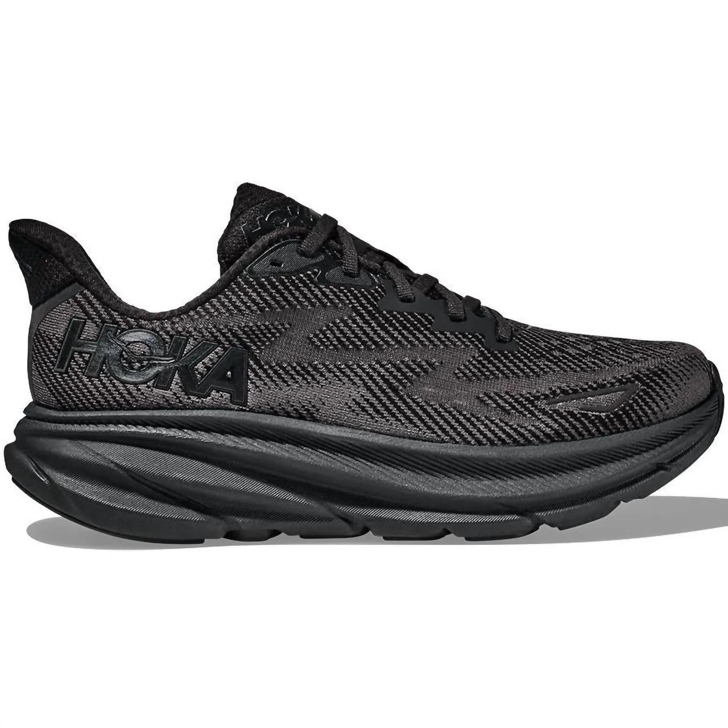 Men's Clifton 9 Running Shoes In Black/black