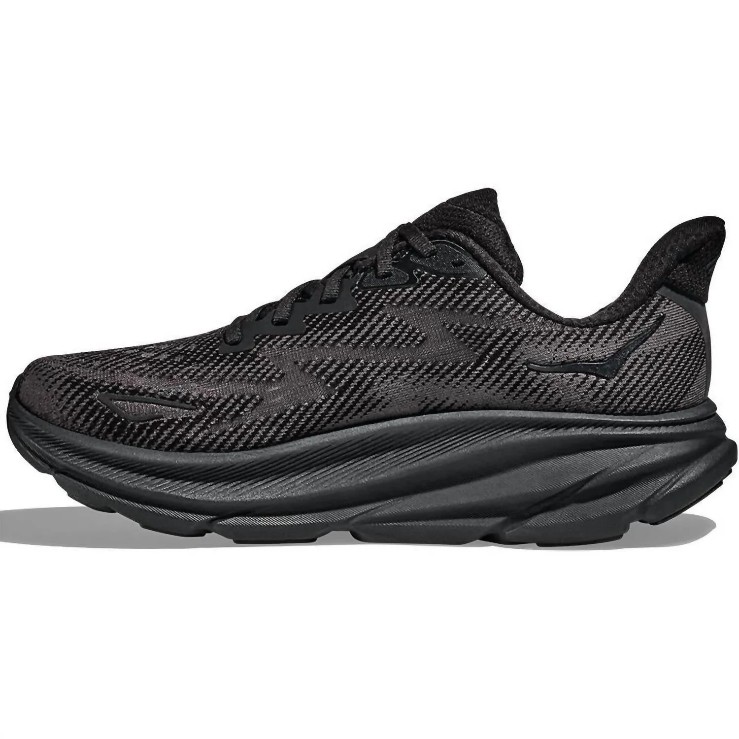 Men's Clifton 9 Running Shoes In Black/black