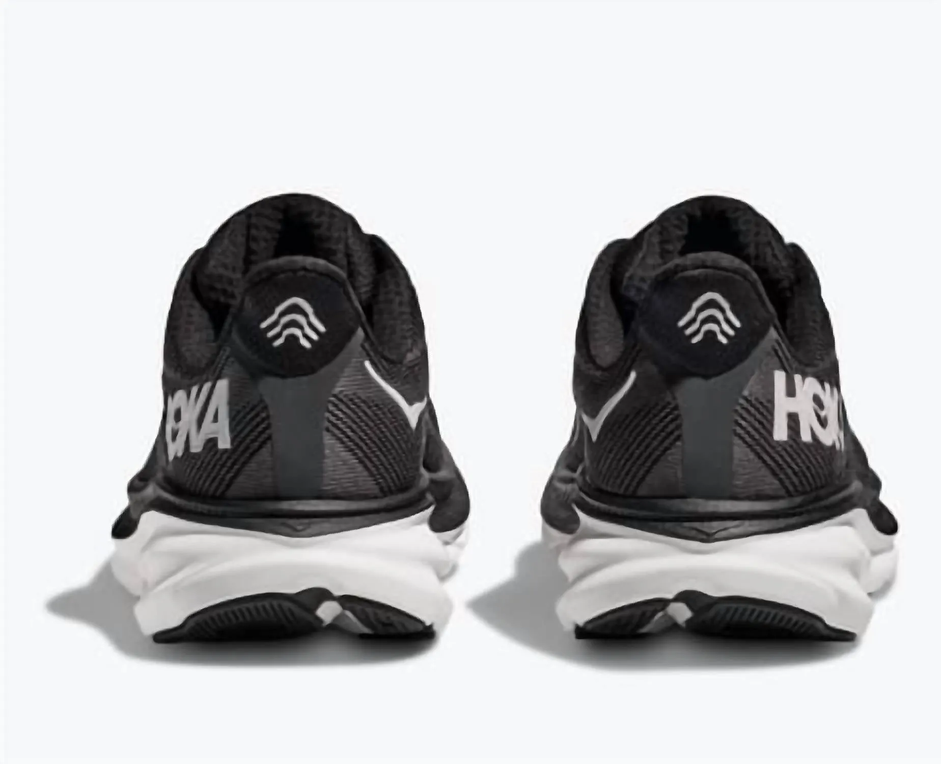 Men's Clifton 9 Running Shoes In Black/white