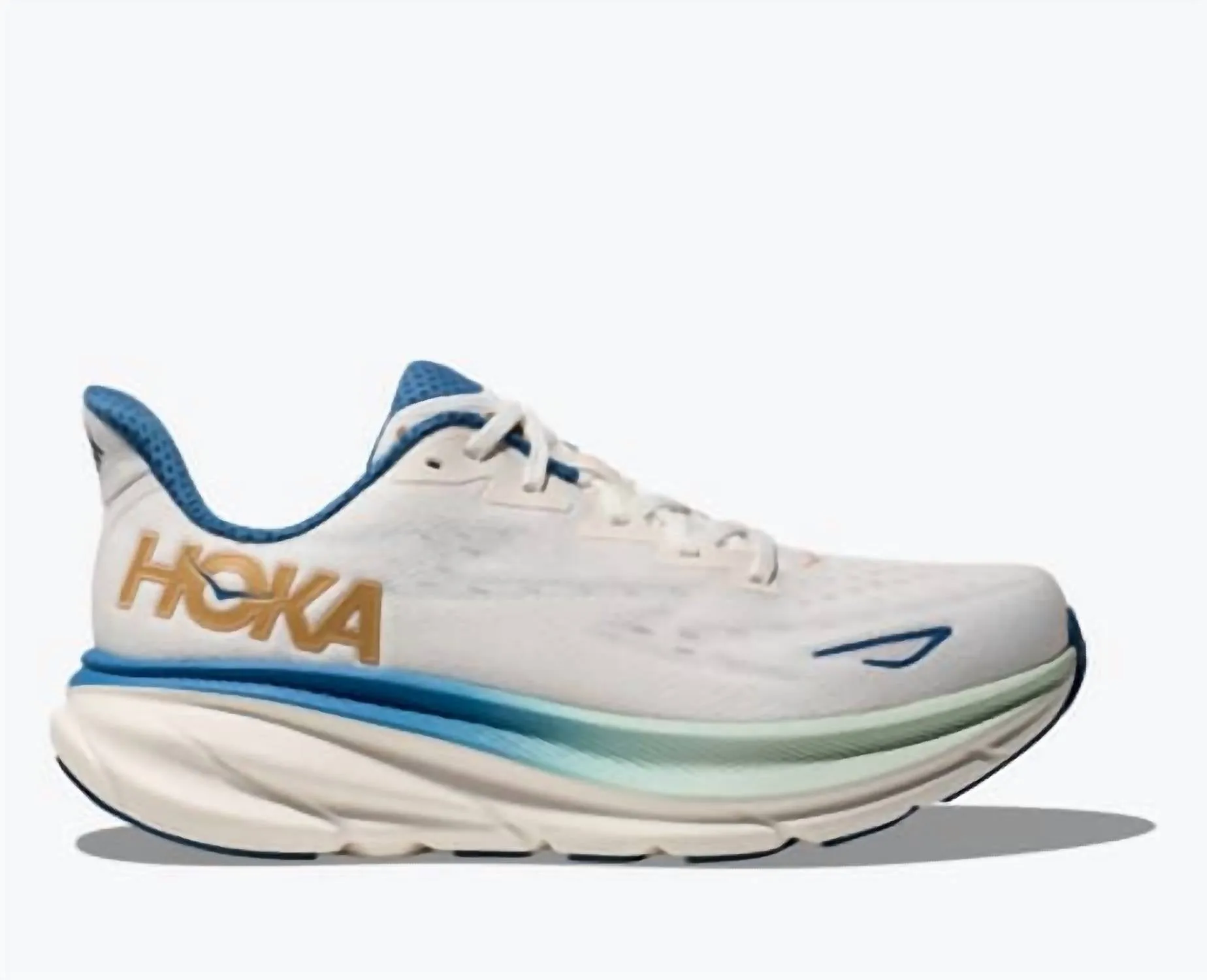 Men's Clifton 9 Running Shoes In Frost/gold