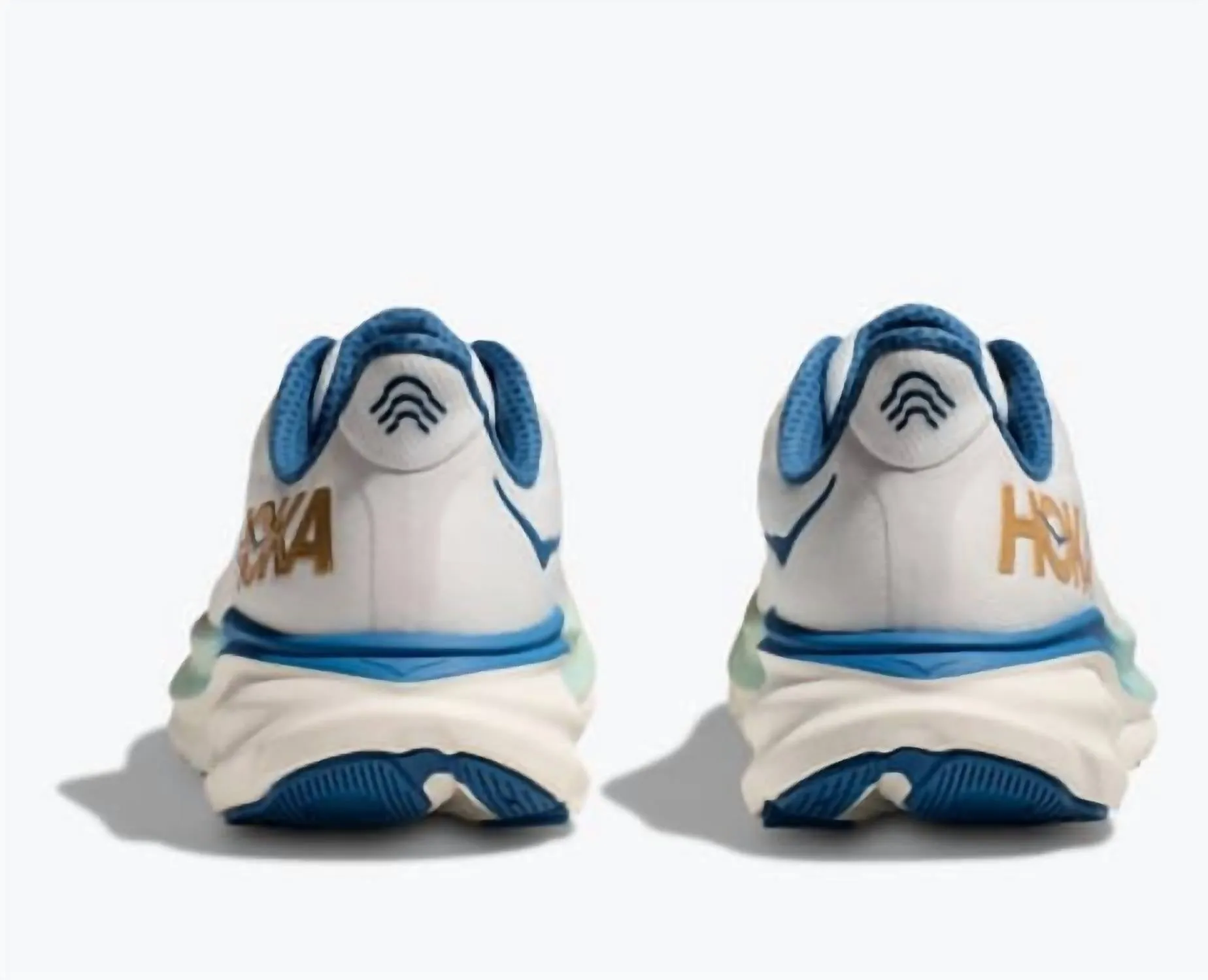 Men's Clifton 9 Running Shoes In Frost/gold