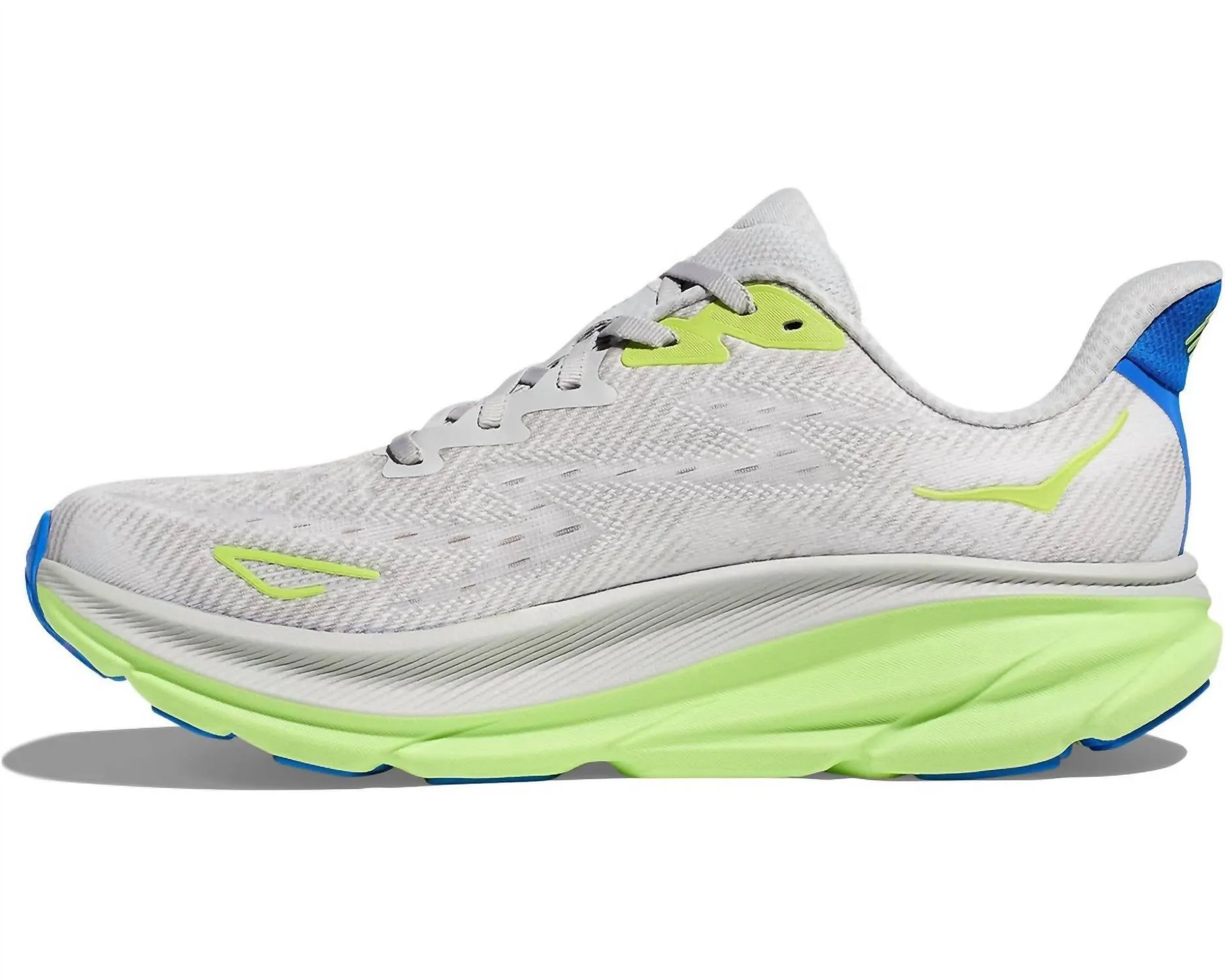 Men's Clifton 9 Running Shoes In Stardust/electric Cobalt