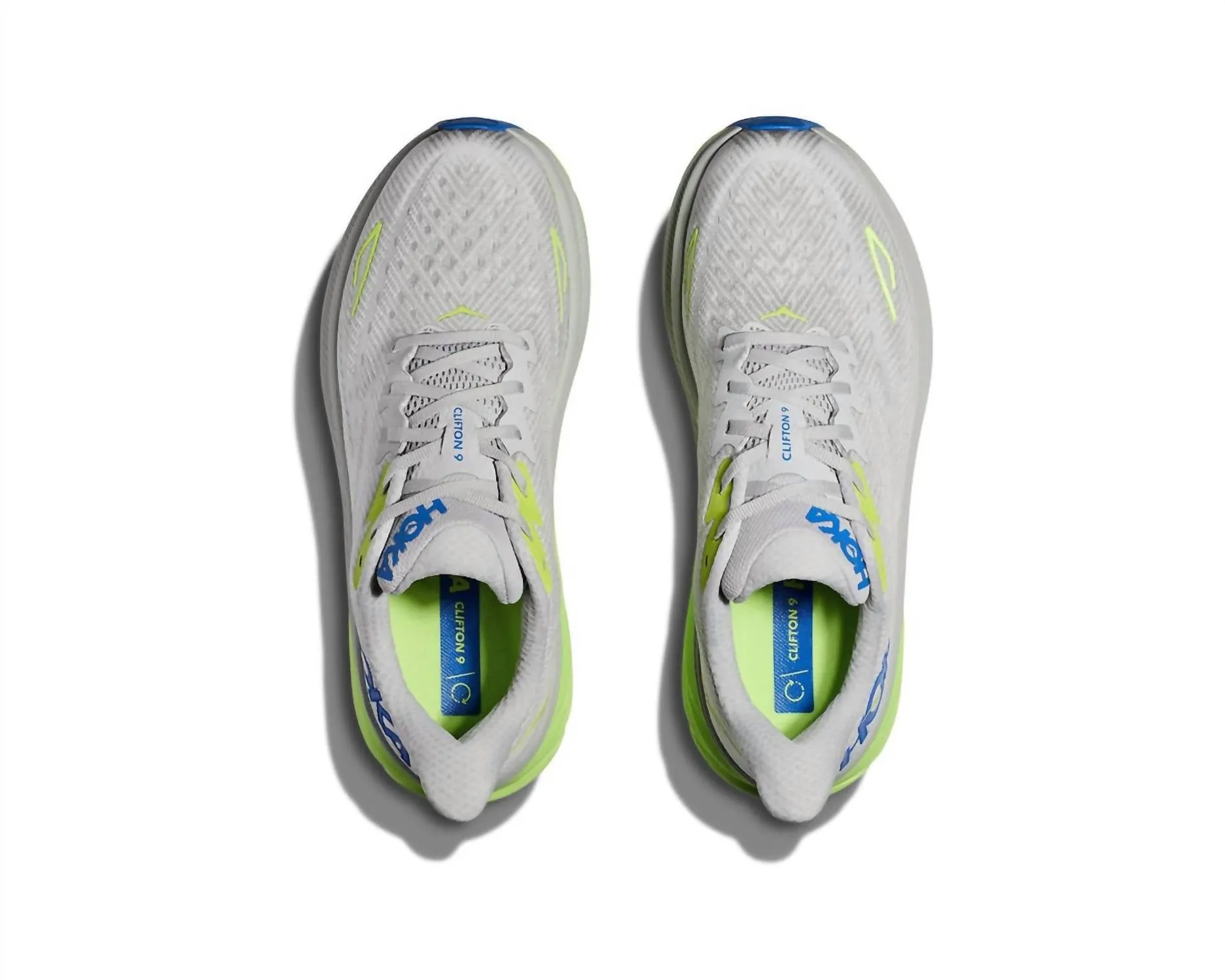 Men's Clifton 9 Running Shoes In Stardust/electric Cobalt