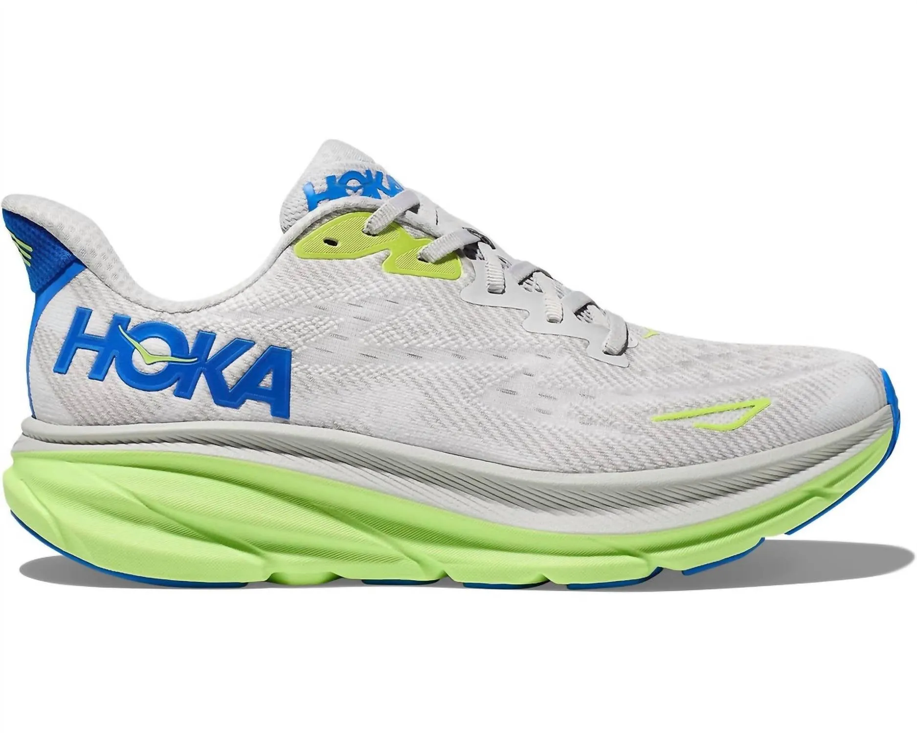 Men's Clifton 9 Running Shoes In Stardust/electric Cobalt