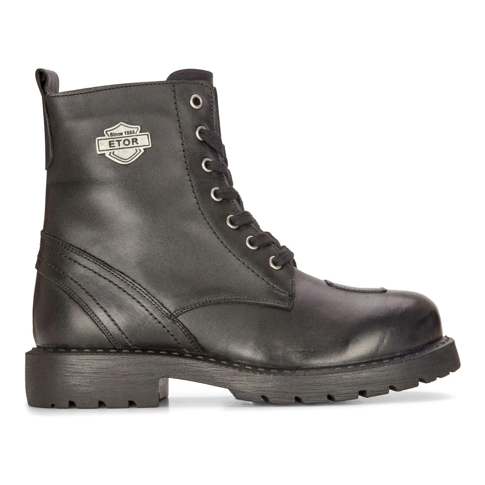 Men's Leather Military Boots Black Combat Biker Motorcycle Punk Western Boot
