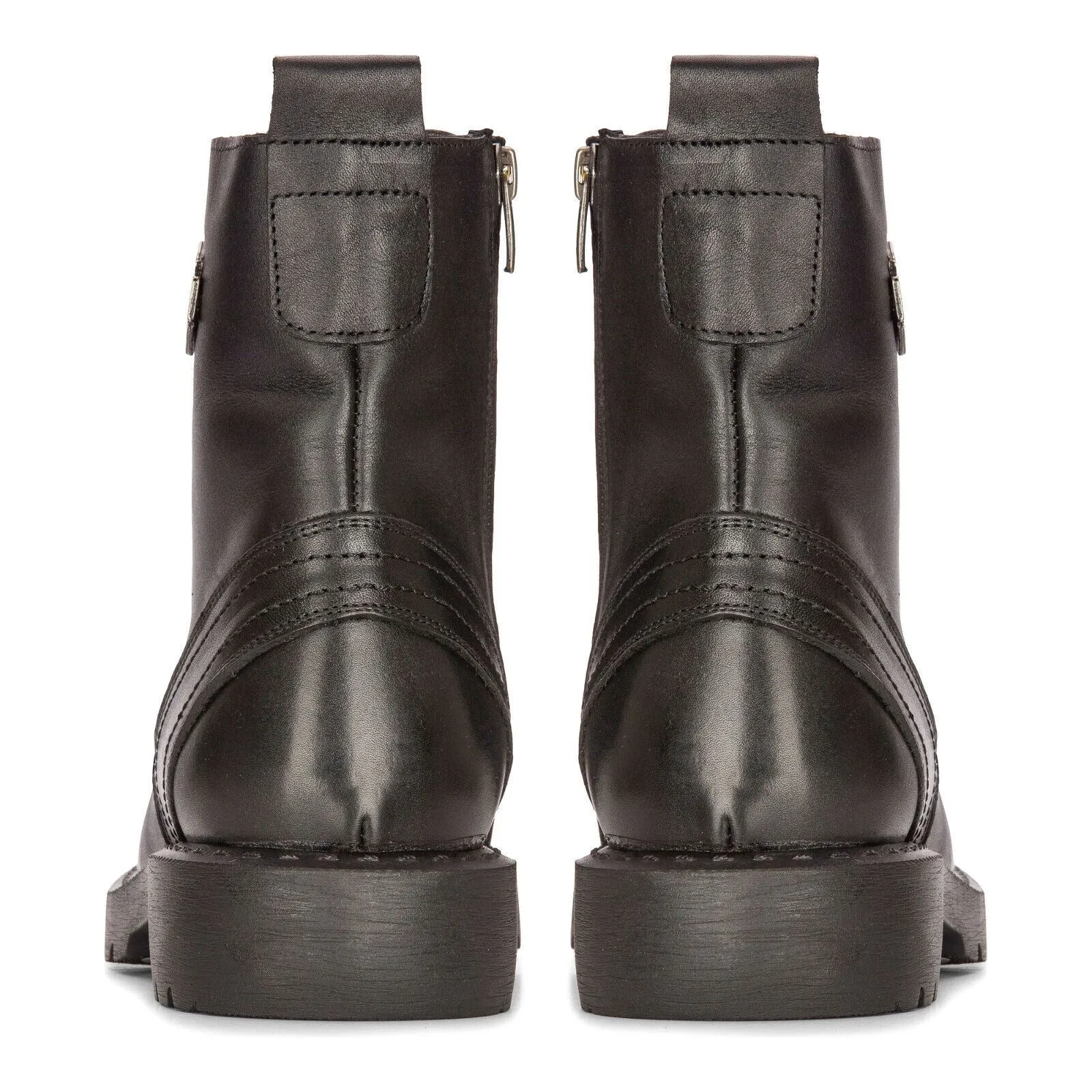 Men's Leather Military Boots Black Combat Biker Motorcycle Punk Western Boot