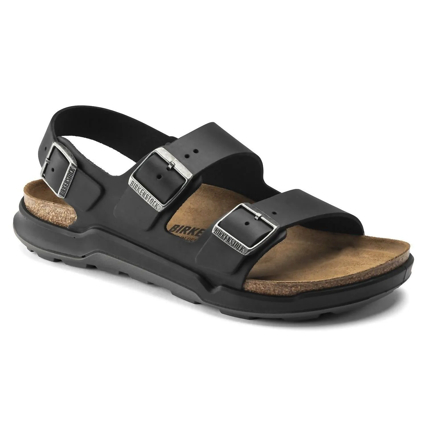 Men's Milano Rugged Sandal In Black Oiled