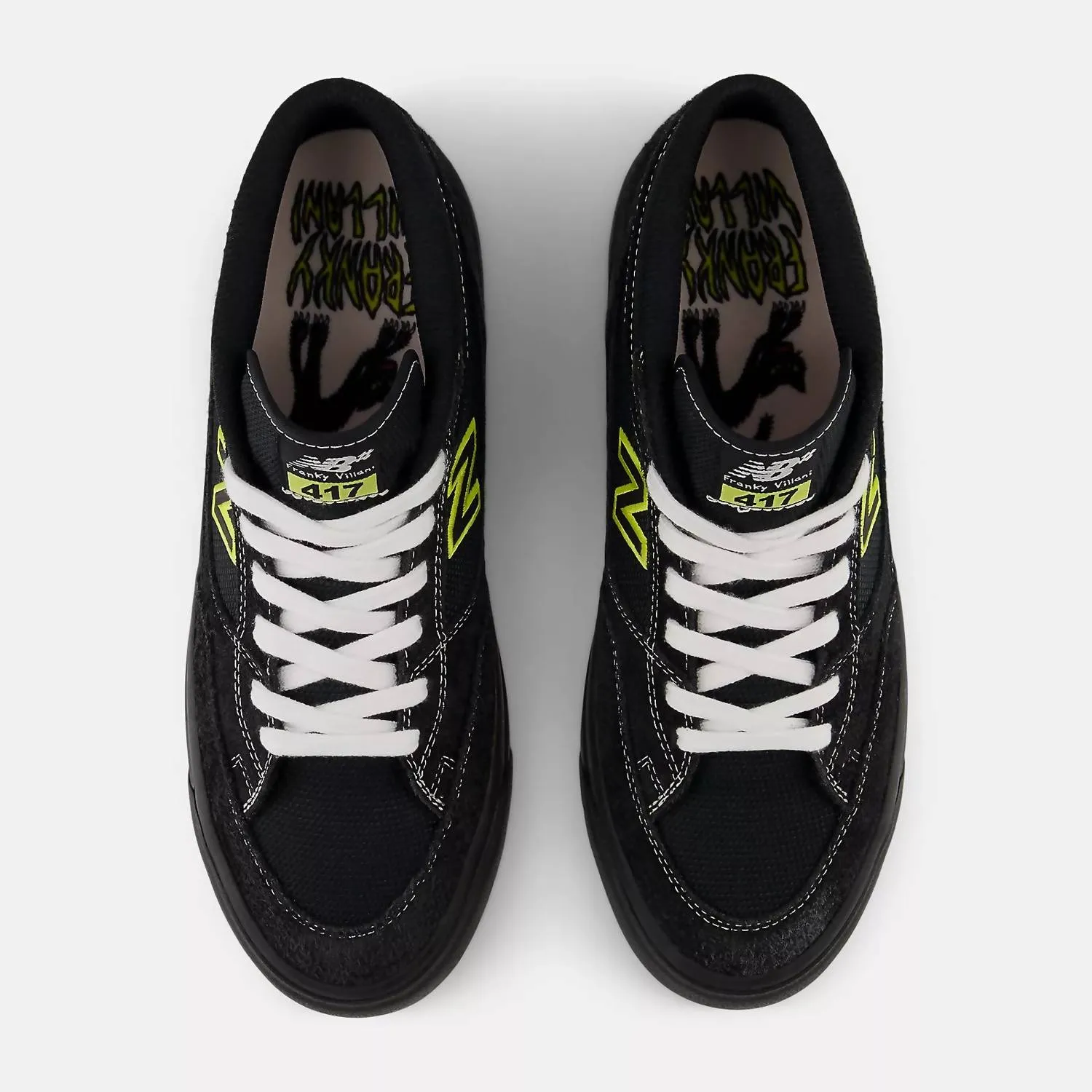 Men's Numeric Franky Villani 417 Black Cat Sneaker In Black/yellow