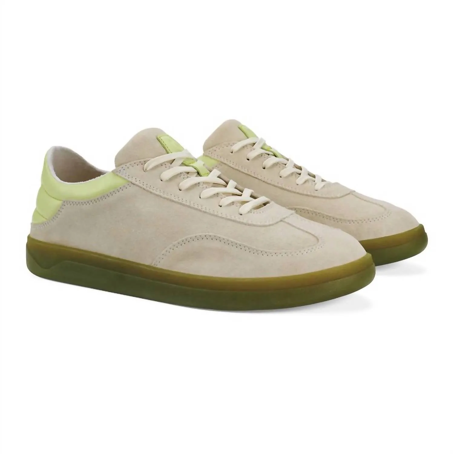 Men's Punini Suede Sneakers In Bone/sprout