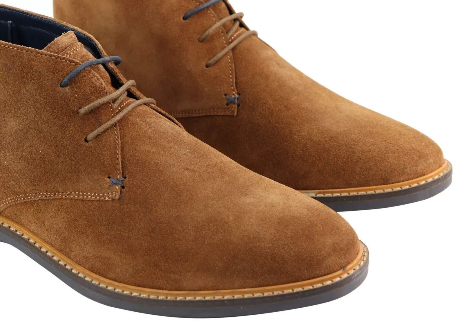 Mens Tan Suede Lace Up Chukka Boots