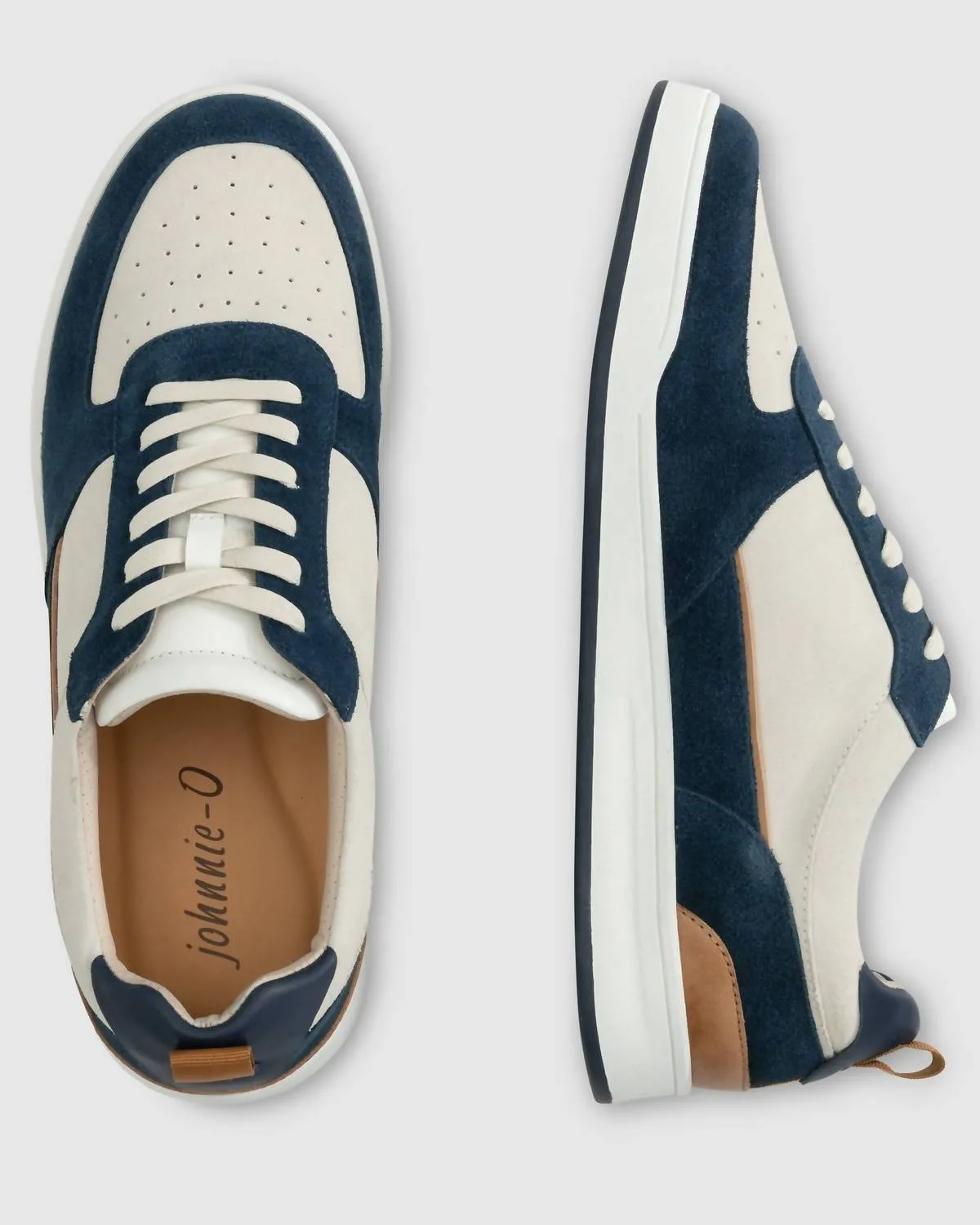 Men's Topspin Court Sneakers In Navy/white
