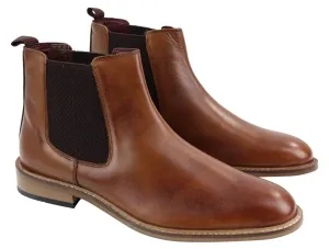 Mens Vintage Tan Leather Dealer Boots