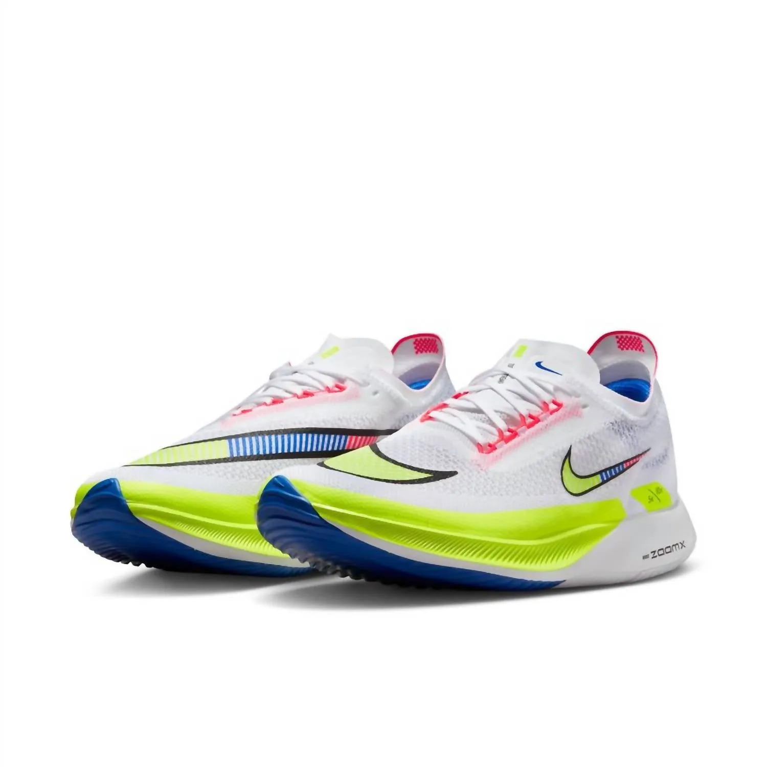 Men's Zoomx Streakfly Shoes In White/volt/racer Blue/black