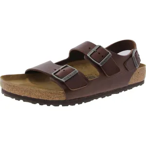 Milano BS Mens Buckle Leather Slide Sandals