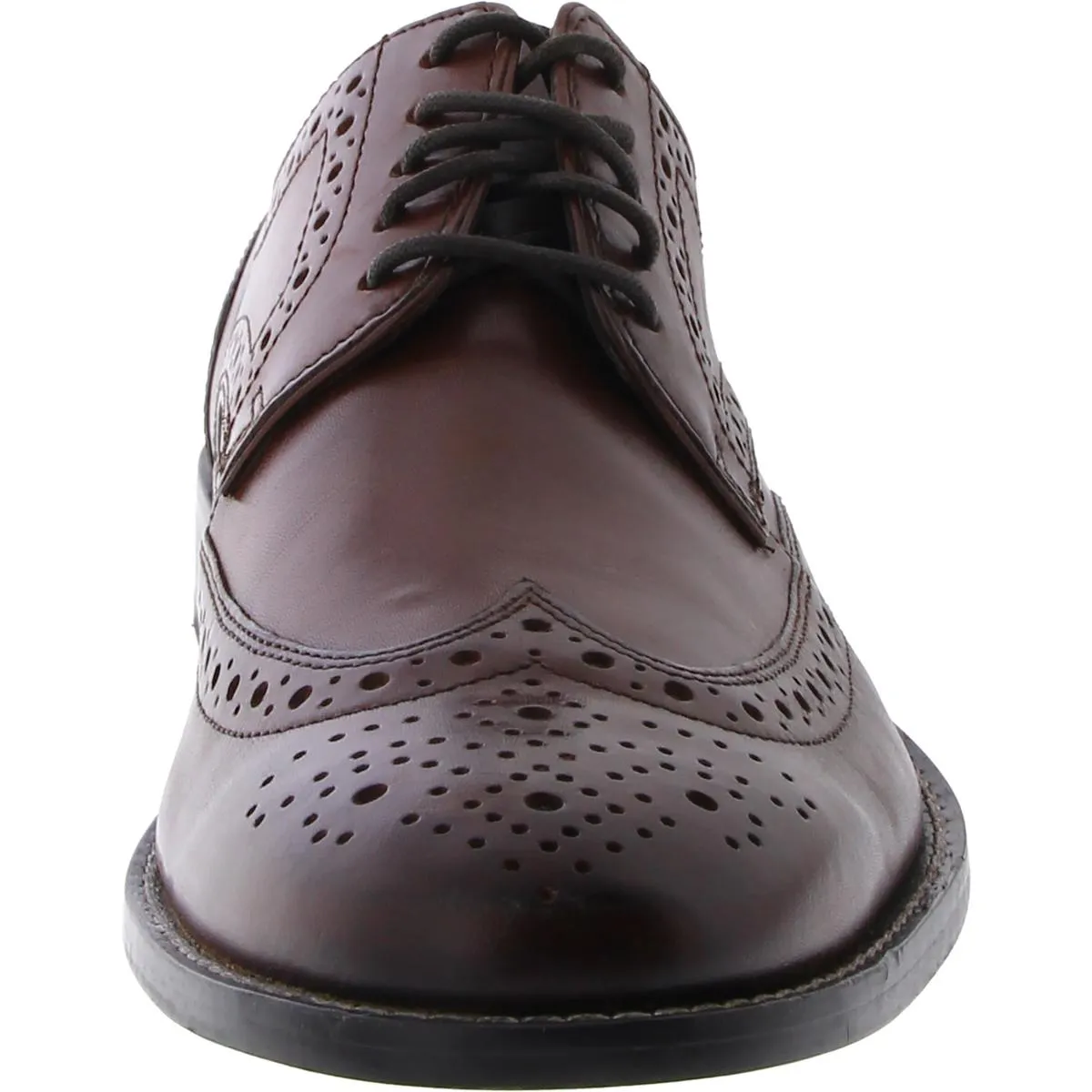 Nelson Mens Leather Wingtip Derby Shoes