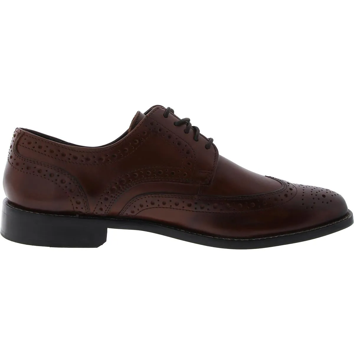 Nelson Mens Leather Wingtip Derby Shoes