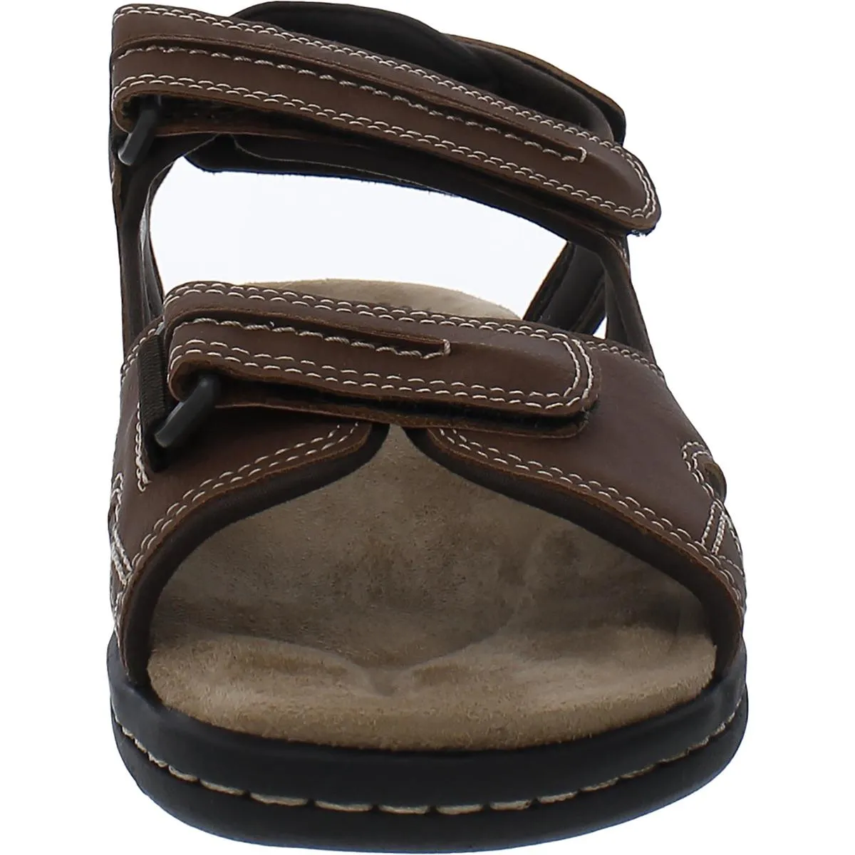Newpage Mens Faux Leather Memory Foam Fisherman Sandals