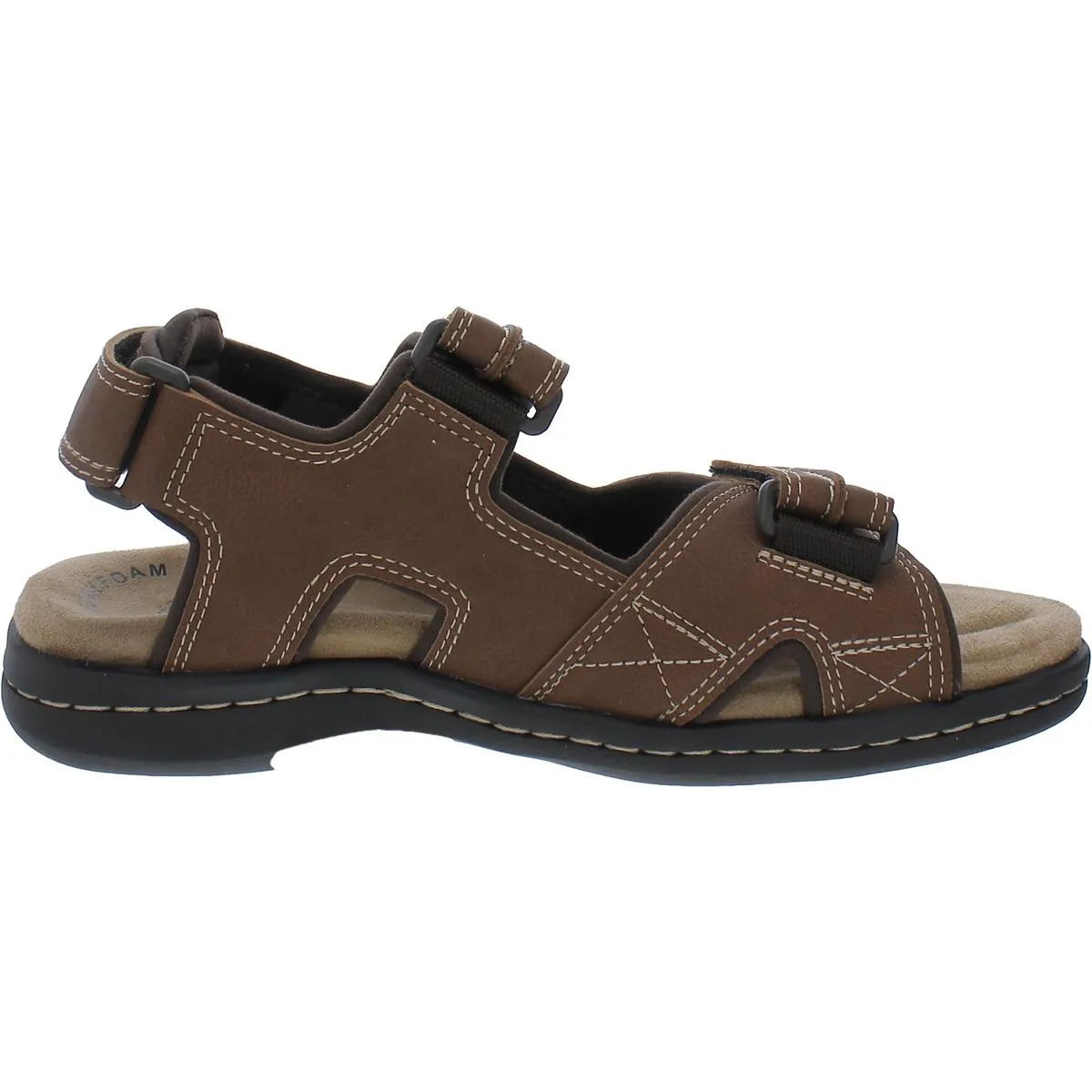 Newpage Mens Faux Leather Memory Foam Fisherman Sandals
