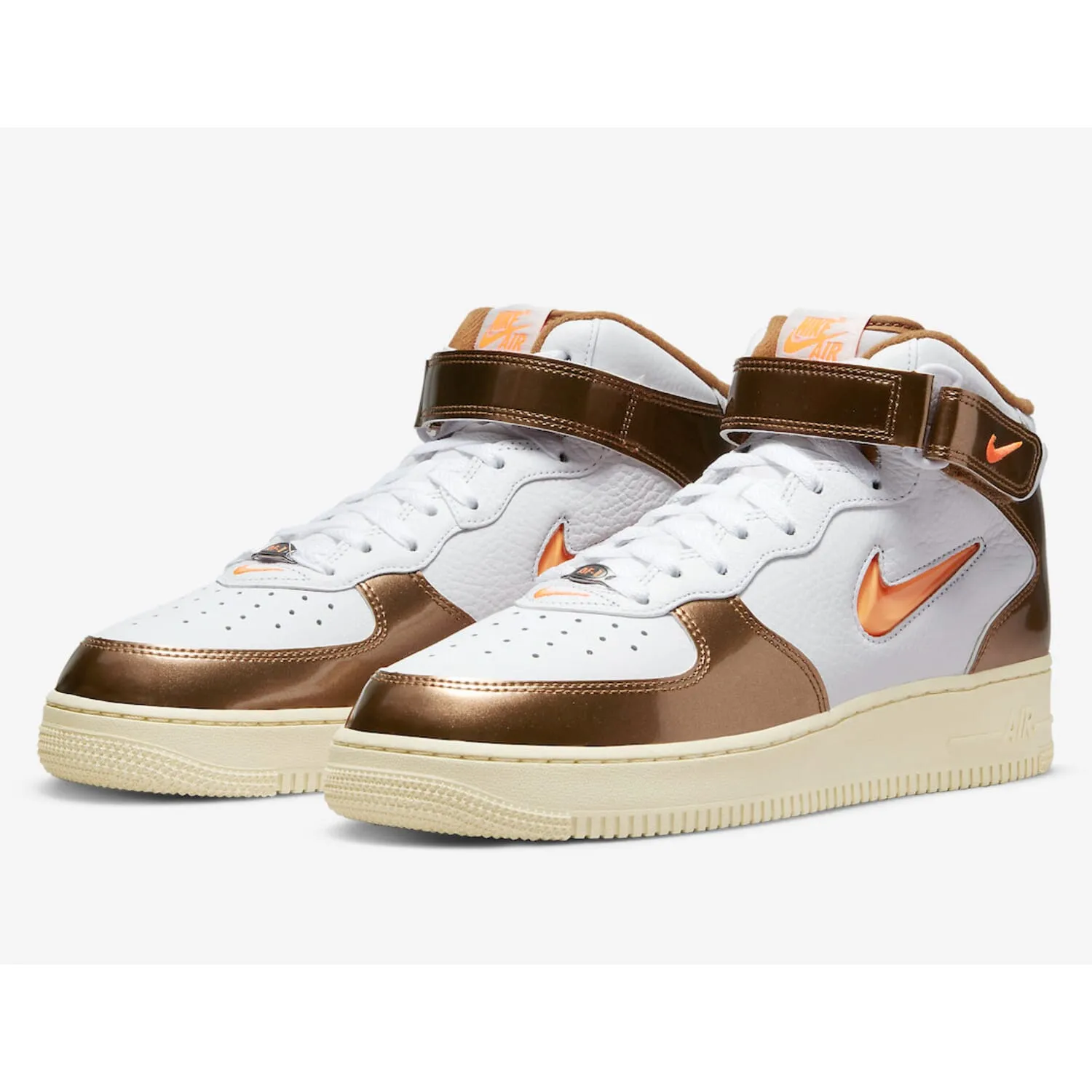Nike Air Force 1 Mid QS White/Total Orange-Ale Brown  DH5623-100 Men's